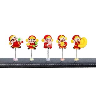 Moe Fun Shake Head Cute Little God of Wealth Ornaments Car Interior Decoration Car Instrument Panel Decoration Navigation Screen Ornaments
