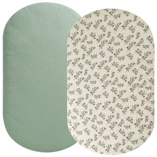 Amazon Hot Selling Baby Bed Hat Solid Color Crepe Baby Bed Cover Universal Size Bed Hat Two-Piece Set