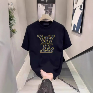White Cotton Short-sleeved T-shirt Men's Summer 2024 New Loose Trendy Brand Ins Half-sleeved T-shirt Boys Base Shirt