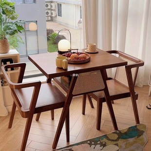 Solid Wood Balcony Small Table and Chair Three-piece Combination Creative Leisure Chair Home Tea Small Apartment One Table and Two Chairs