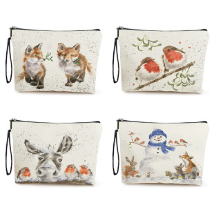 New Christmas Snowman Cosmetic Bag Multifunctional Portable Storage Bag Cross-border Holiday Home Zipper Wash Bag Wholesale