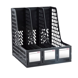 Deli Triple File Frame Book Rack Office Supplies Storage Box Desktop File Storage File Shelf on the Desk