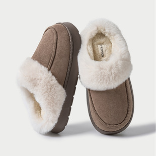 Winter Cotton Slippers Winter Household Woolen Slippers Women's Outer Wear Non-slip Cotton Slippers Plush Cotton Shoes Home Slippers