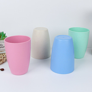 Cross-border Amazon Wheat Straw Water Cup Simple Japanese Style Brushing and Gargling Cup Home Dormitory Wash Cup Direct Drink Cup