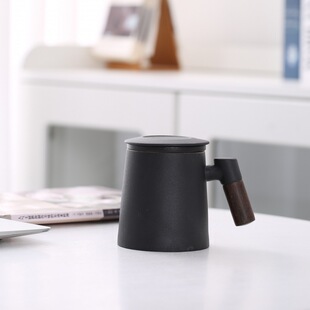 Large Capacity Office Tea Water Separation High Temperature Filter Cup with Lid Thickened Simple Chinese Ceramic Mark X20