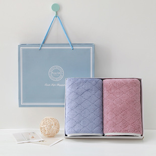 Thickened coral fleece bath towel towel three-piece gift box company gift gift towel suit group purchase logo
