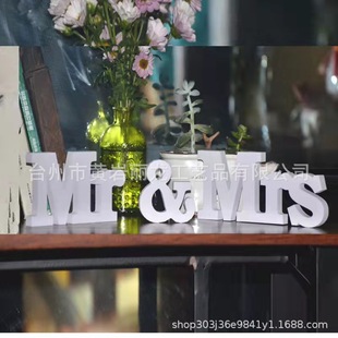 mr & mrs Valentine's Day English Alphabet Table Wedding Party Arrangement Props Wedding Wedding Photo Wooden Decoration Pendulum
