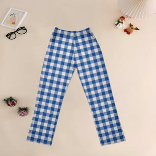 Customized Home Pajamas Amazon Cross-Border Comfortable and Breathable 2025 New Imitation Cotton Printed Plaid Avatar Home Clothes