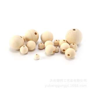 Hemu handmade beaded large hole wooden beads 6-50mm log loose beads Lotus round beads DIY jewelry accessories