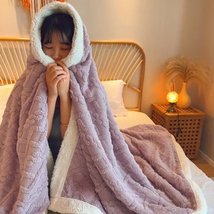 Hot-selling thick plain Tower velvet lambswool blanket large lambswool casual blanket non-static office blanket