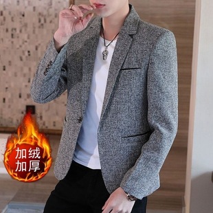 Spring and Autumn Plaid Small Suit Youth Men's Top Business Casual Suit Slim-fit Korean Men's Suit Coat Trendy