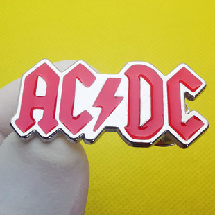 ACDC rock band brooch AC/DC AC DC music pin metal alloy paint enamel badge