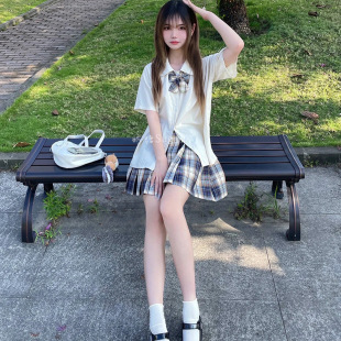 Two-Piece/Single-Piece New Japanese Style Short-Sleeved Shirt for Female Students Loose Niche Design Doll Collar Jk Shirt