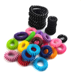 Korean version of black telephone line Hair ring European and American style hair rope hair band headdress girl hair accessories factory direct sales