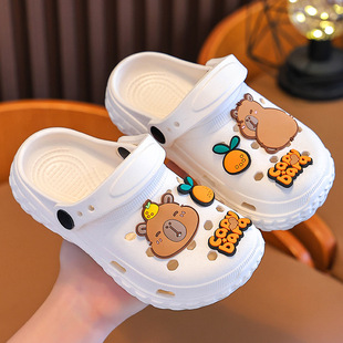 Children's Cave Slippers Summer Cute Boys and Girls Bathroom Bath Non-slip Outer Wear Children's Baotou Shoes