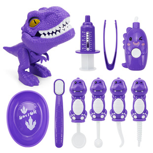 10 Piece Set Dinosaur Theme Doctor Play Home Children Dentist Toy suit Brushing Toy