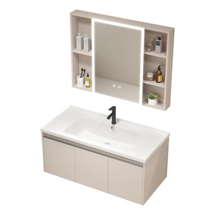 Aluminum Honeycomb Bathroom Cabinet Moisture-proof Washbasin Integrated Cabinet Combination Toilet Ceramic Integrated Basin Bathroom Washbasin