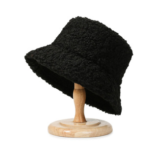 Korean Style Autumn and Winter Lamb Wool Warm Embroidered Letter Fisherman Hat Japanese Style Casual Couple Simple Basin Hat