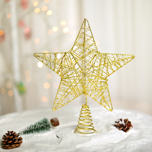 Christmas decorations Iron Tree Top Star Christmas tree decorations pendant three-dimensional five-pointed star decoration star decoration