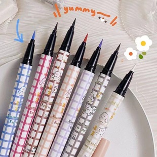 xixi colorful ultra-fine eyeliner pen colorful fiber head beginner lying silkworm pen sweat-proof ultra-fine official genuine goods