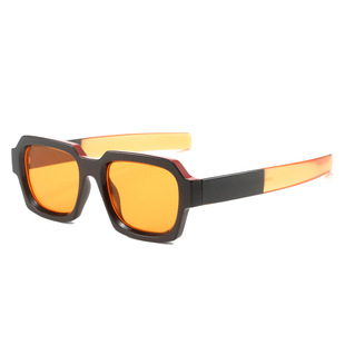 New Fashion Box Personality Contrast Color Street Hip-Hop European and American Light Luxury Sunglasses Ins Internet Celebrity Same Style Sunglasses Trendy