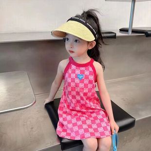 Summer new girls ice silk suspender skirt girls princess skirt big children dress women's treasure nightgown a generation of hair