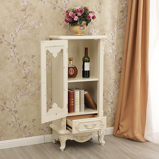 ✅Wholesale new European single door wine cabinet white ivory white side cabinet French lockers side cabinet manufacturers straight