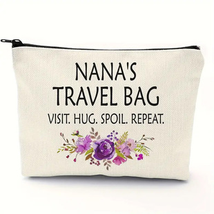 Waterproof Linen Double-Sided Printed Cosmetic Bag Women's Storage Bag Large Capacity Cross-Border Amazon temu Hsien Explosions