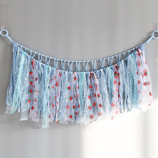 Cross-border toy storage hammock bohemian tapestry Nordic woven hanging mesh woven square mesh woven triangle mesh