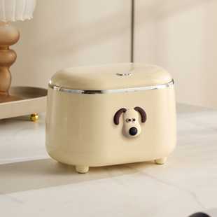 Self-designed Cream Wind Desktop Trash Can Shake Tone Countertop Dining Table Office Storage Tube Small Trash Cross-border