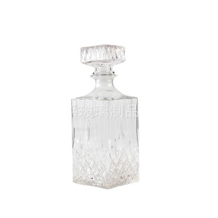 European-style crystal diamond wine bottle wine container sealed empty bottle square diamond bottom glass wine bottle xo whiskey wine storage bottle