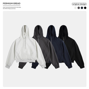 Japanese Street Fashion Brand Simple Edition Zipper Pullover Sweater Men's and Women's Loose Outdoor Sports Casual Sweater Hoodie