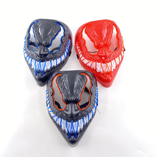 Halloween venom 2 Wireless LED mask props European and American movie horror full face role play EL Luminous Mask