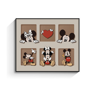 Mickey meter box decorative painting modern simple non-perforated restaurant distribution box painting switch box shielding painting