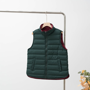 Seamless Adhesive Lightweight Down Vest Women's Short 2024 Autumn and Winter White Duck Down All-match Waistcoat New Warm Vest