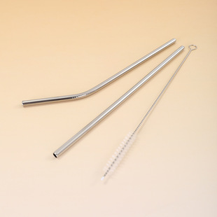 304 stainless steel straw milk tea coffee drink creative suction pipe suit portable special cleaning straw brush