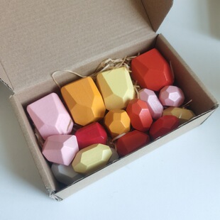 Cross-border Children's Toys Colored Stone Montessori Early Education Educational Toys Colorful Stacked Stone Small Particle Building Blocks Stacked Music