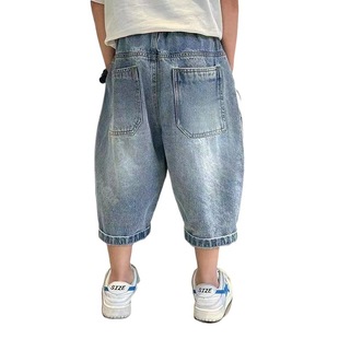 Boys' Pants Summer Thin Children's Summer Dress Hip Denim Shorts Duffy Handsome Trendy Cool Fashionable Loose 2023 New Arrival