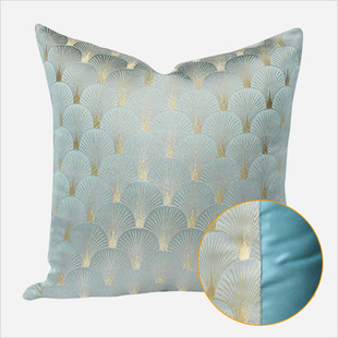 Light Blue Modern Simple Striped Hotel Model Room Square Pillow Light Luxury Geometric Pattern Sofa Living Room Cushion
