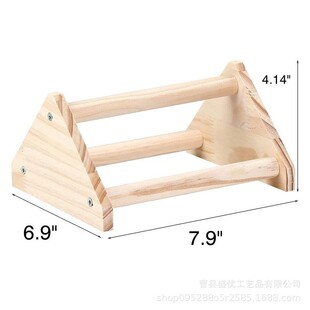 Parrot stand shelf solid wood pet cock hen stand bar parrot Toy Triangle stand habitat fitness bracket