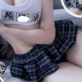 Sexy Sailor Lingerie Women's Mini Skirt Plaid JK Pleated Skirt Japanese-style Cute Lined Pure Desire Skirt