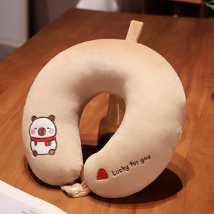 Internet celebrity capyka leather Balaka U-shaped pillow travel office neck pillow slow rebound aircraft travel neck pillow