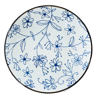 Ins Japanese Style Tableware 5.5 Inch Deep Plate Ceramic Plate Creative Household Hand-painted Western Food Plate Internet Celebrity Dinner Plate