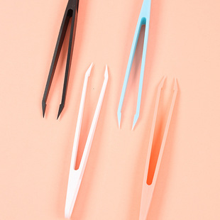Color plastic nylon tip clip wholesale manual hand account DIY tools hardened anti-static carbon fiber tweezers