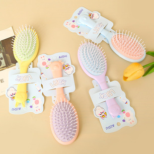 Cute Cat Head Comb Women's Air Bac Comb Long Hair Household Fluffy Shape Massage Comb Hollow Row Bone Comb Portable Belt