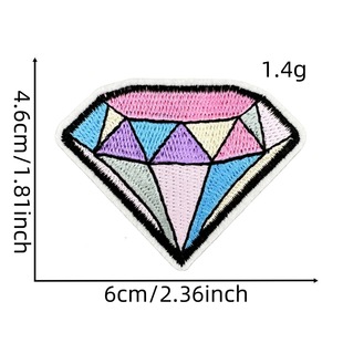Cartoon Rainbow Embroidered Cloth Sticker Cute Computer Embroidered Children's Jewelry Color Love Badge Decoration Peach Heart Patch