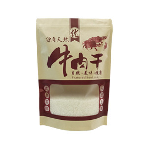Food window kraft paper self-supporting self-sealing bag sealed beef jerky specialty tea dried fruit sealing bag custom printing