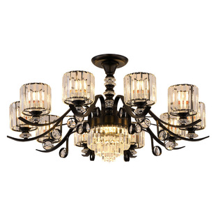 Living Room Crystal Chandelier Modern Simple Light Luxury Dining Room Atmospheric American Style 2023 New Duplex Building Villa Lamps
