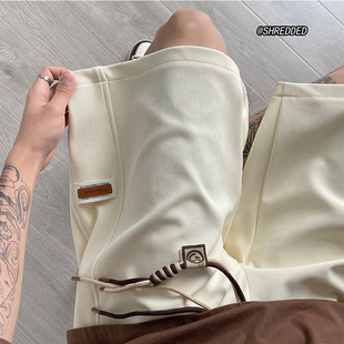 Shorts Men's Summer American Style Retro Heavy Drawstring Sports Pants Thin Breathable Straight Casual Pants