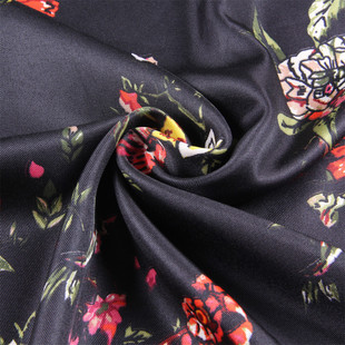 Spring and Autumn New twill silk scarf 130cm women's large square scarf small rose printed scarf sunscreen shawl scarf